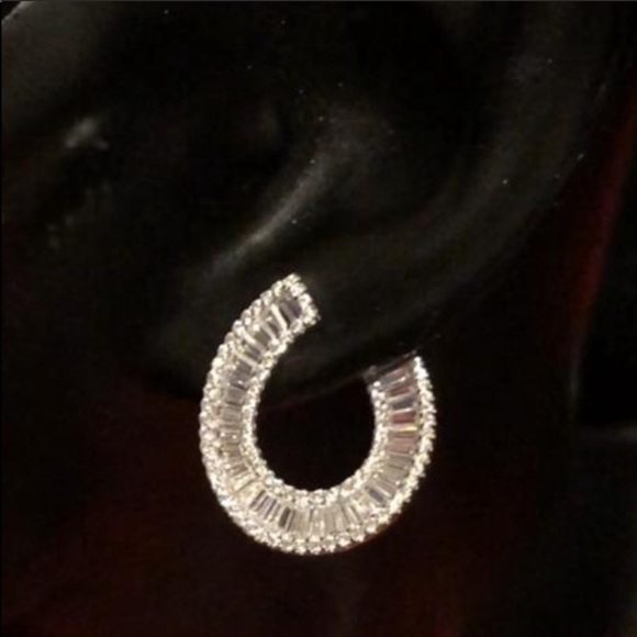 Earrings Platinum plated AAA cubic zirconium - Picture 2 of 2